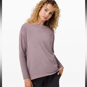 🍋 Lululemon Back in Action long sleeve top // size 4 // dark peach // heathered